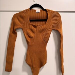 Abercrombie & Fitch Ribbed Bodysuit - Rust